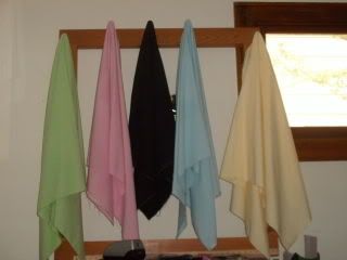 linens drying on warping board