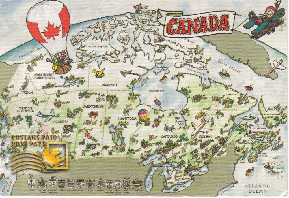 Canada Map Postcard