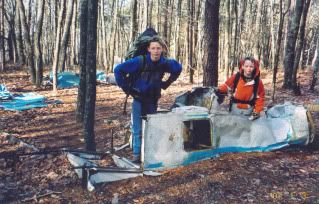 Backpackers at crash site. photo CheahaWreckage.jpg