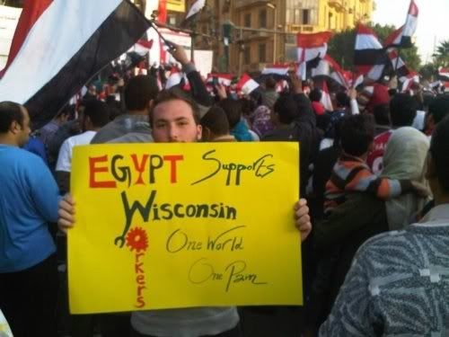 Egypt and Wisconsin both need to overthrow oppressive dictators.