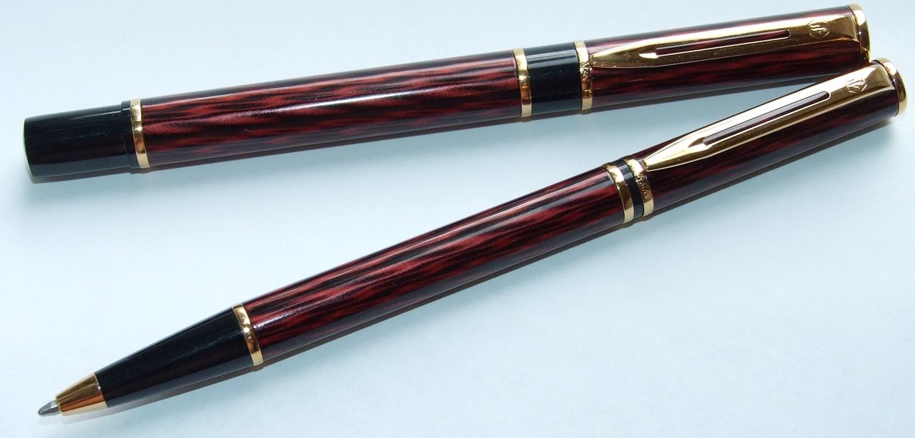 Waterman Laureat Red Flame Fountain Pen & Ballpoint Pen New Old Stock