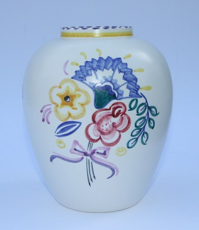 Poole Pottery Floral Design Vase Very Nice ! eBay