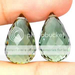 32.18 CT MATCHING BRIOLETTE [DRILLED] GREEN AMETHYST  