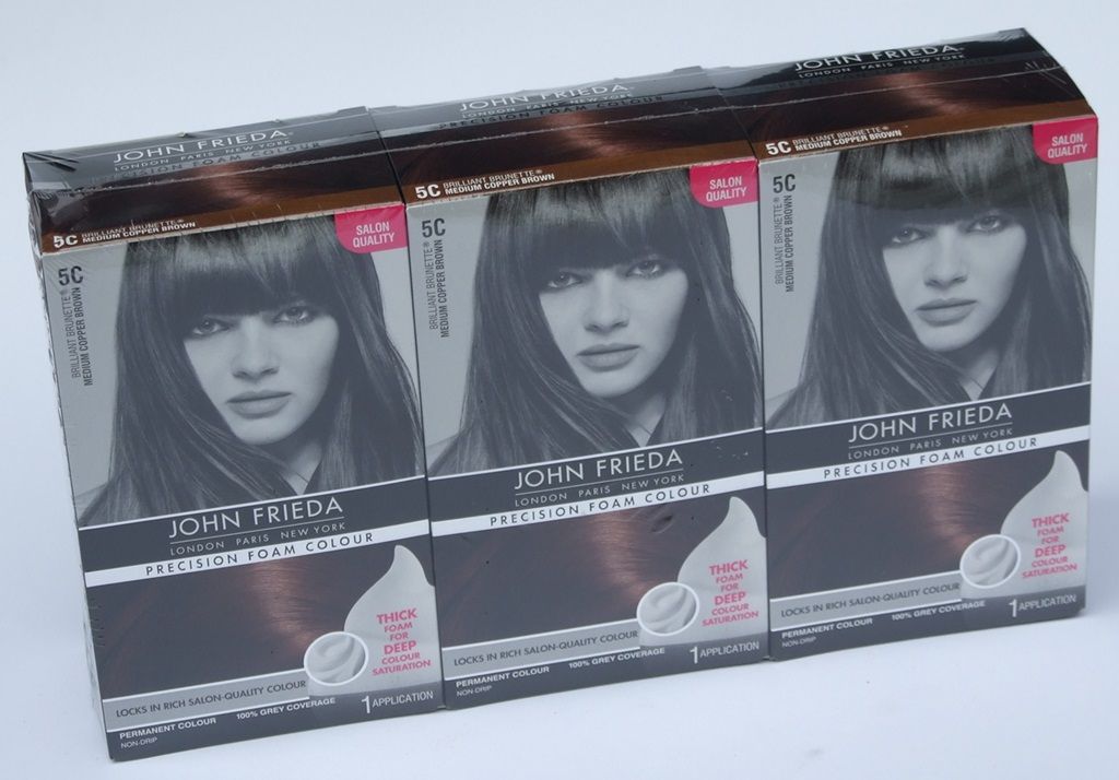 3 X Boxes Of John Frieda Precision Foam Colour 5c Medium Copper